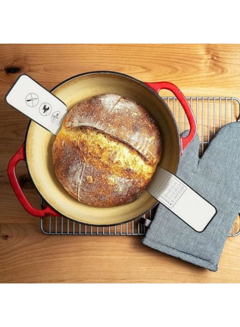 Silicone Baking Mat, for Dutch Oven Bread Baking Non-stick Baking Mat with Long Handle 8.3 Inch Reusable Silicone Baking Sheets Heat Resistant Baking Bread Pad for Dough Pastry - Image 4